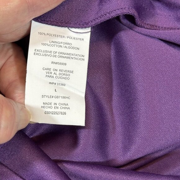 GB Whimsigoth Prom Party Dress Juniors Large Purple Chiffon Flowy Fairy - Picture 8 of 15